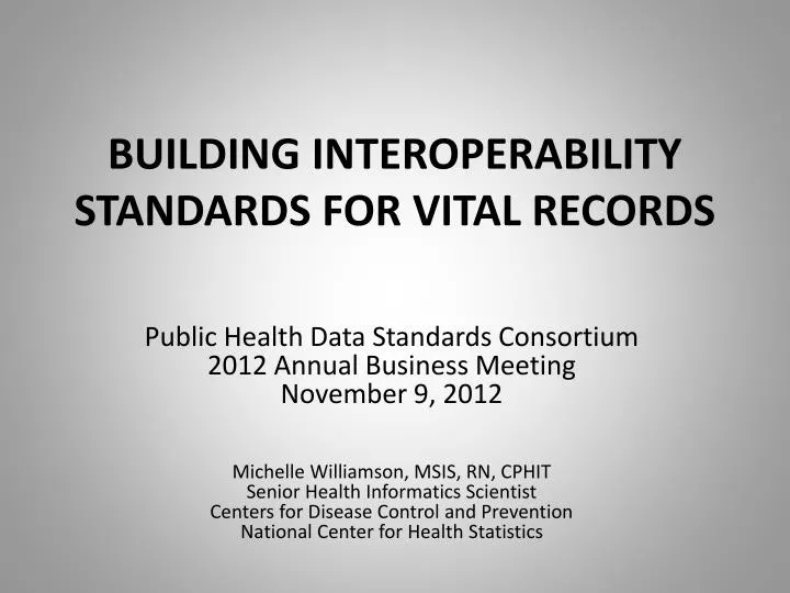 building interoperability standards for vital records