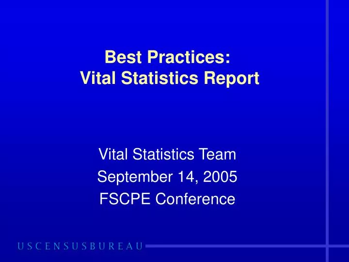 best practices vital statistics report