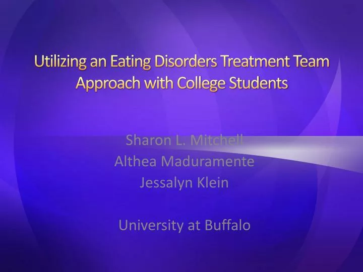 utilizing an eating disorders treatment team approach with college students