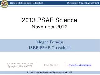 2013 PSAE Science November 2012
