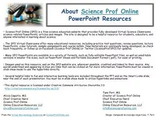 About Science Prof Online PowerPoint Resources