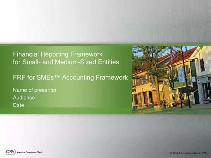 financial reporting framework for small and medium sized entities frf for smes accounting framework