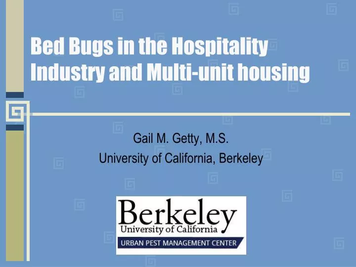 bed bugs in the hospitality industry and multi unit housing
