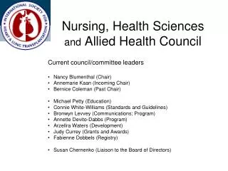 Nursing, Health Sciences and Allied Health Council