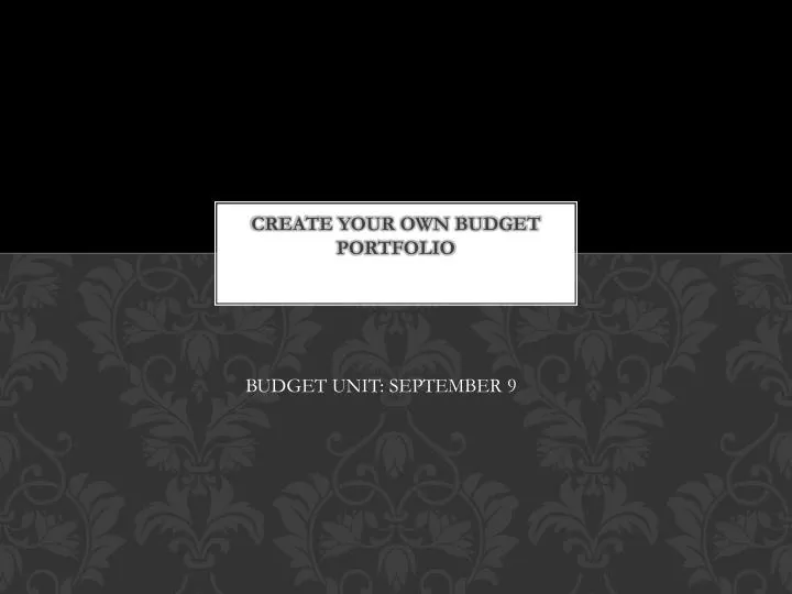 create your own budget portfolio