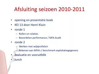 afsluiting seizoen 2010 2011