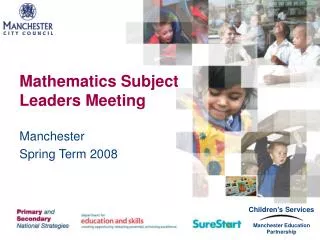Mathematics Subject Leaders Meeting