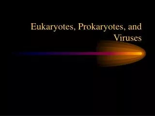 Eukaryotes, Prokaryotes, and Viruses