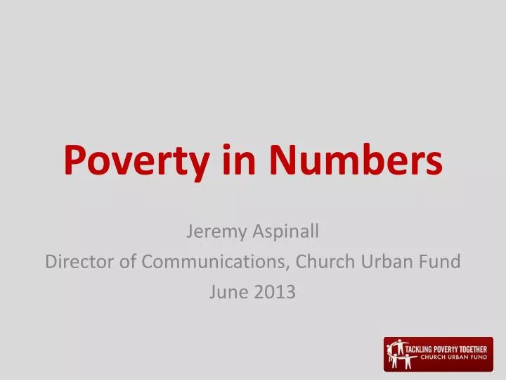 poverty in numbers