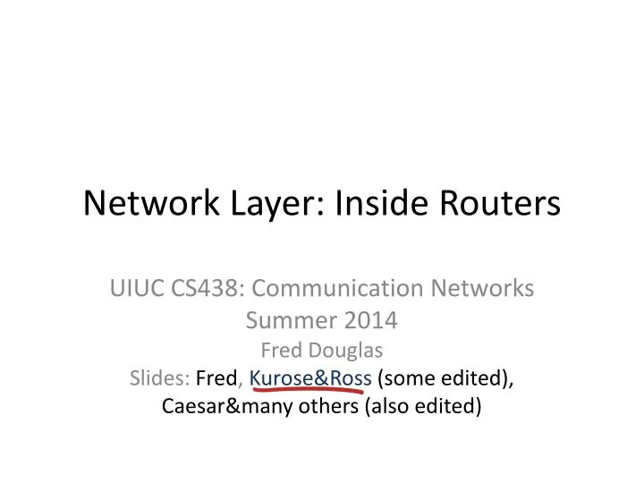 network layer inside routers