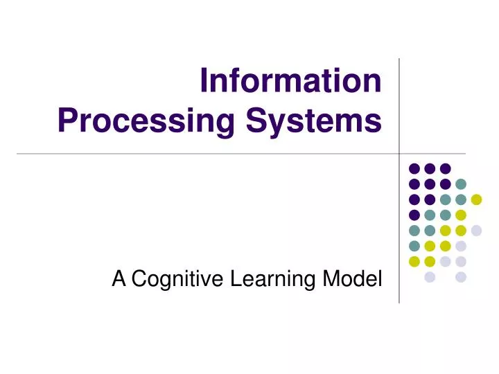 information processing systems