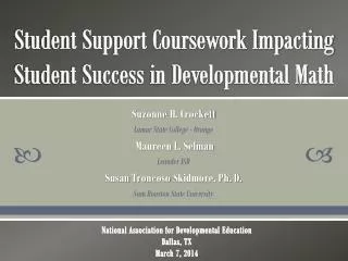 Student Support Coursework Impacting Student Success in Developmental Math