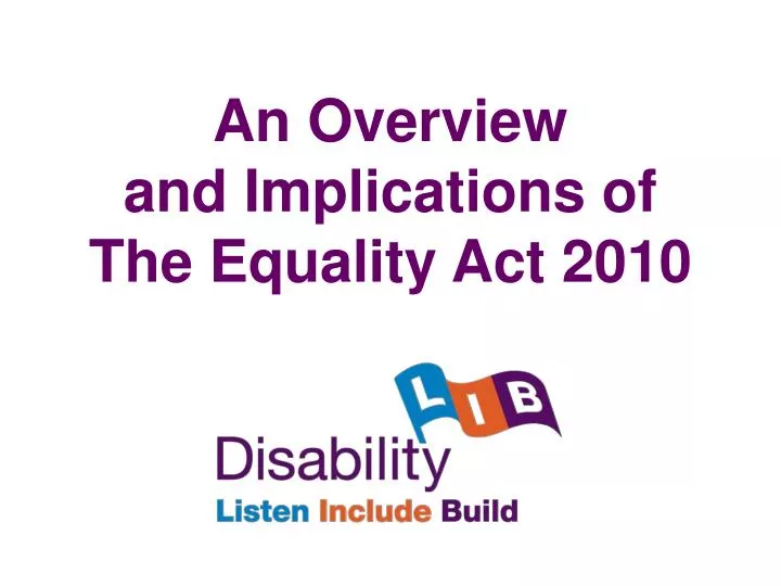 an overview and implications of the equality act 2010