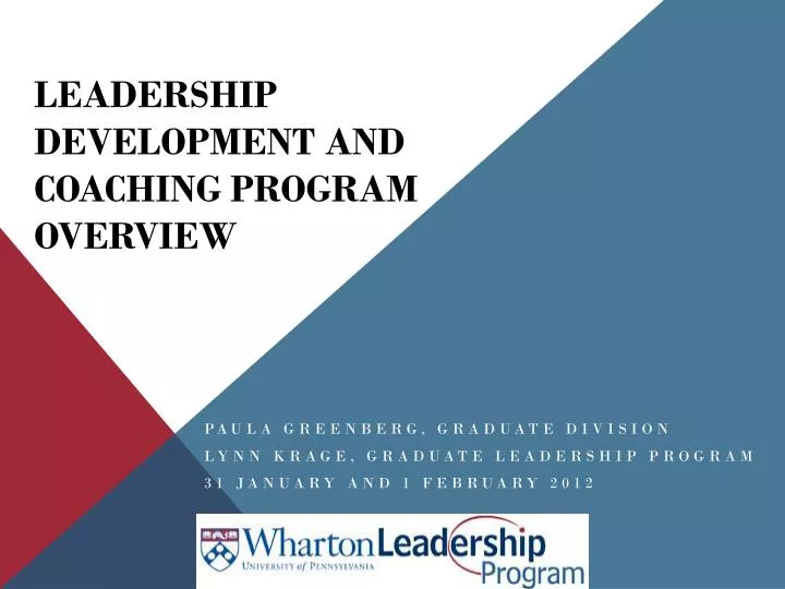 leadership development and coaching program overview