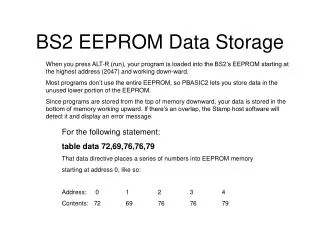BS2 EEPROM Data Storage