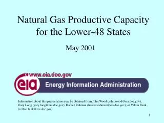 Natural Gas Productive Capacity for the Lower-48 States