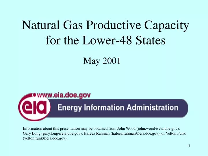 natural gas productive capacity for the lower 48 states