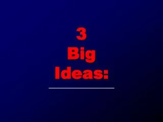 3 Big Ideas: