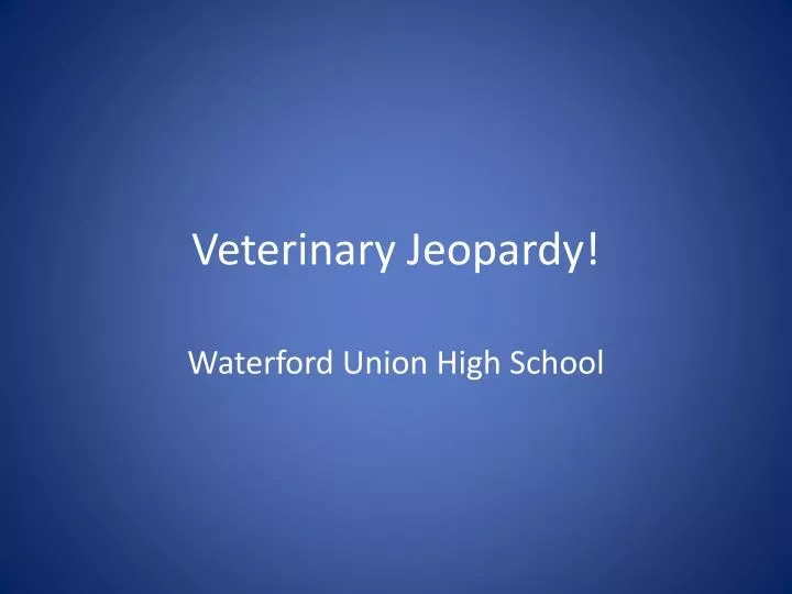 veterinary jeopardy
