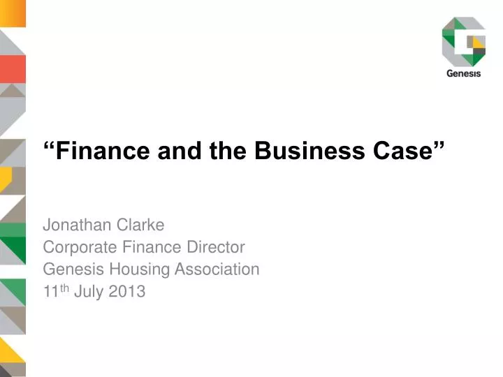 finance and the business case