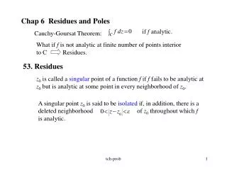 Chap 6 Residues and Poles