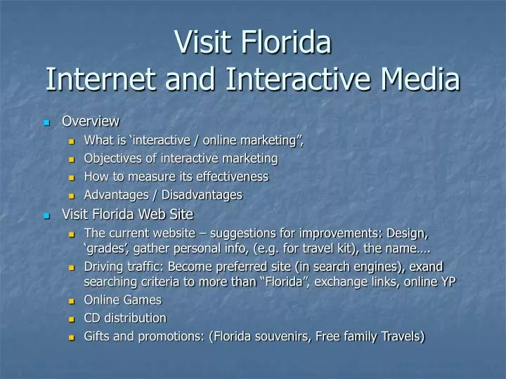 visit florida internet and interactive media