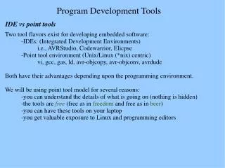 Program Development Tools