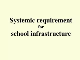Systemic requirement for school infrastructure