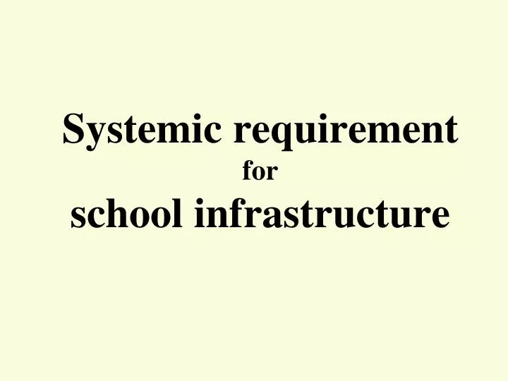 systemic requirement for school infrastructure