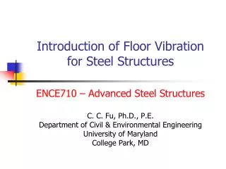 Introduction of Floor Vibration for Steel Structures