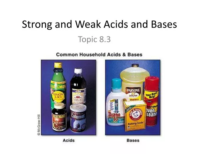 8.3 Bases Similar to weak acids, weak bases react with water to a