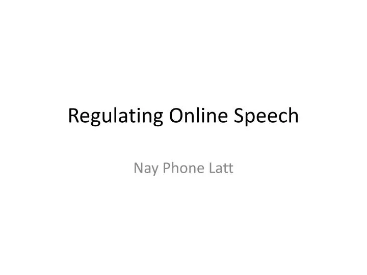 regulating online speech