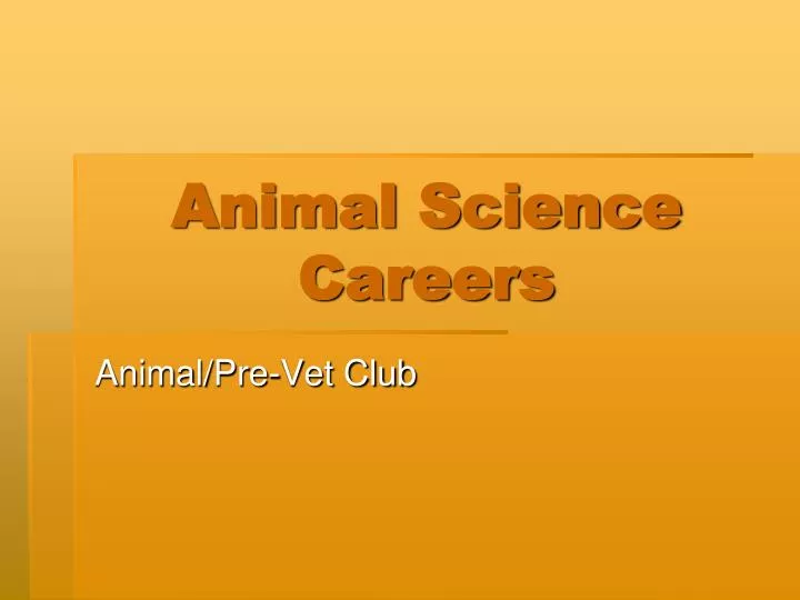 animal science careers