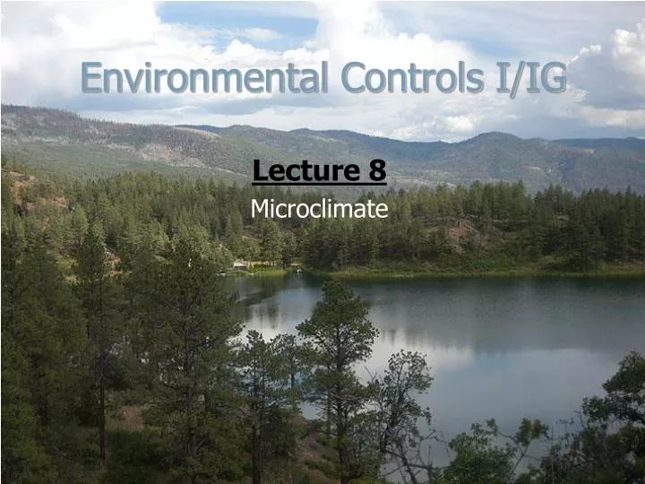 environmental controls i ig