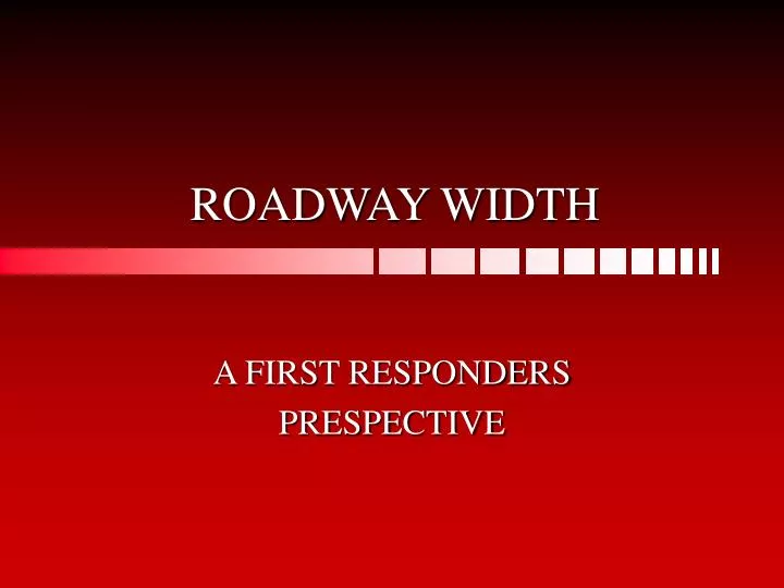 roadway width