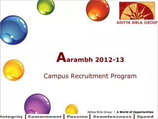 A arambh 2012-13 Campus Recruitment Program