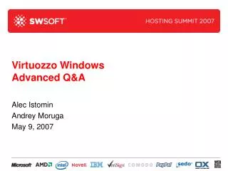 Virtuozzo Windows Advanced Q&amp;A