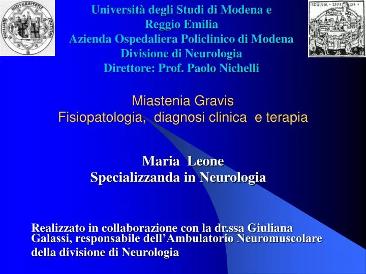 miastenia gravis fisiopatologia diagnosi clinica e terapia