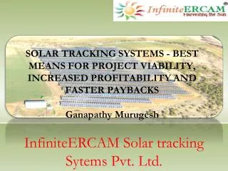 InfiniteERCAM Solar tracking Sytems Pvt. Ltd.