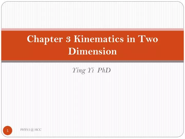 chapter 3 kinematics in two dimension