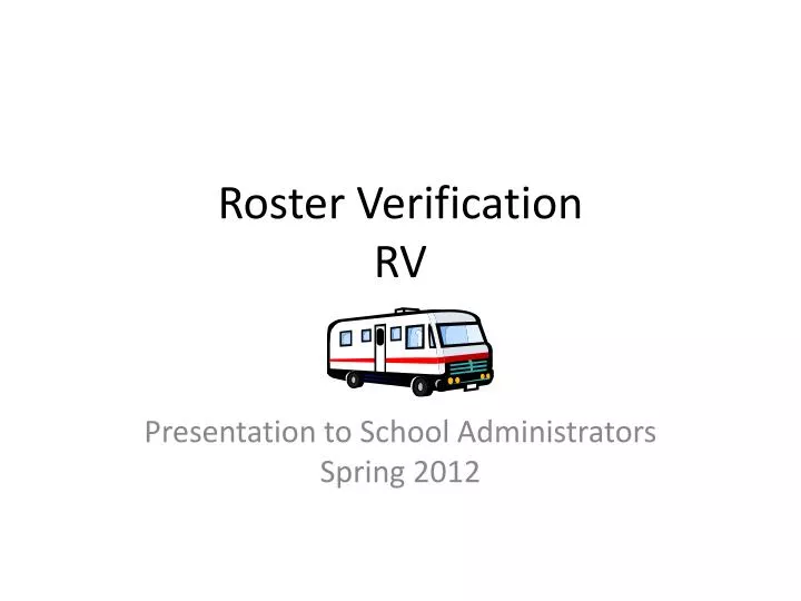 roster verification rv