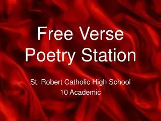 Free Verse Poetry Station
