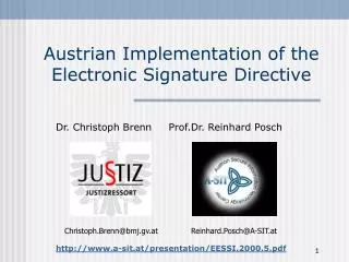 Austrian Implementation of the Electronic Signature Directive