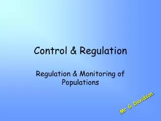 Control &amp; Regulation
