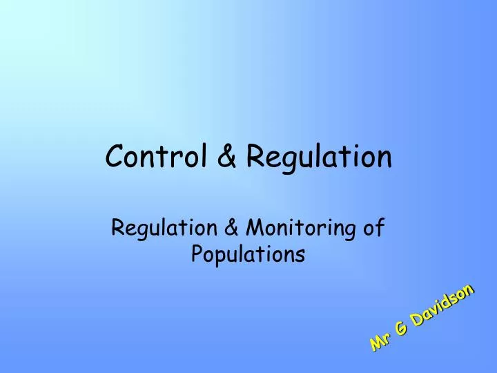 control regulation