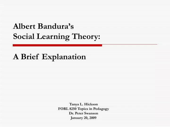 albert bandura s social learning theory a brief explanation