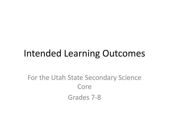 intended learning outcomes