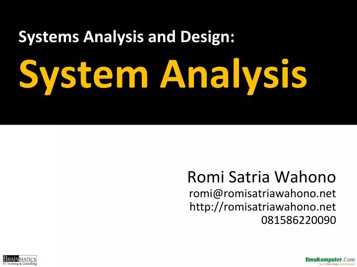systems analysis and design system analysis