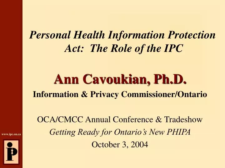 personal health information protection act the role of the ipc