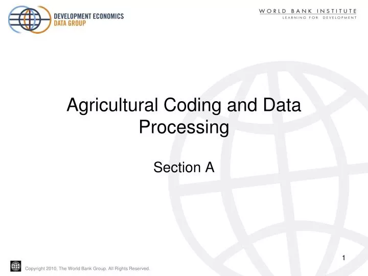agricultural coding and data processing
